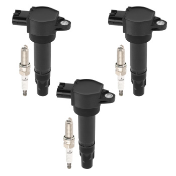 3 Ignition Coils + Spark Plugs compatible for Smart Fortwo 1000CC L3 2008-2015 UF681 95983