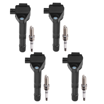 4X Ignition Coils + 4X Spark Plugs compatible for Acura TLX L4 2.4L 2015-2020 UF712 93501