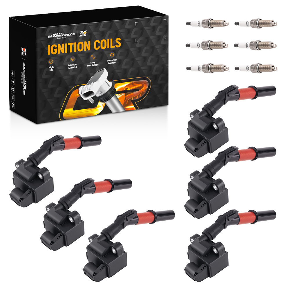 6x Ignition Coil + 6x Spark Plug Set compatible for Mercedes-Benz ML350 W166 3.5L 2012-2015