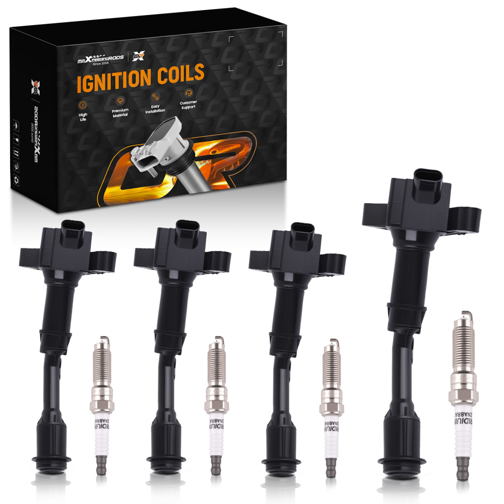 4x Ignition Coil + 4x Spark Plug compatible for Ford Escape 1.5L L4 2017-2019 DS7G12A366BB