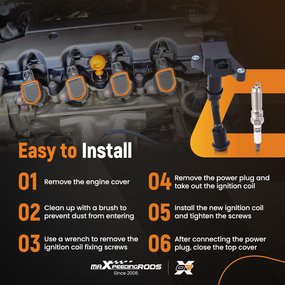 4x Ignition Coil + 4x Spark Plug compatible for Ford Escape 1.5L L4 2017-2019 DS7G12A366BB