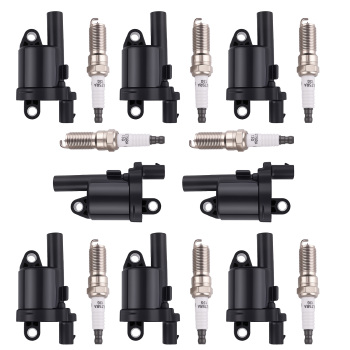 8x Ignition Coil + Spark Plug Set compatible for Chevrolet Camaro Corvette 6.2L 2016-2020