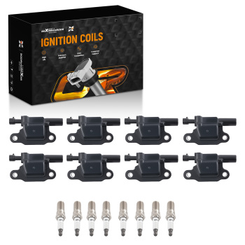 8x Ignition Coil + Spark Plug compatible for Chevrolet Silverado 1500 5.3L 6.2L 2014-2019