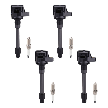 4x Ignition Coil + Spark Plug for 2016-2020 compatible for Honda Civic 2.0L Fit 1.5L UF749