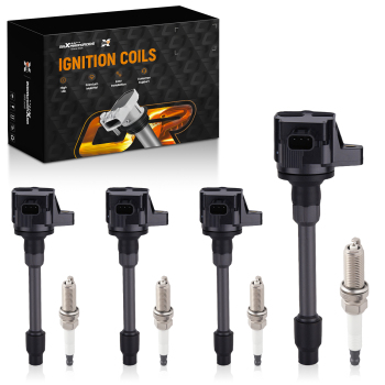 4x Ignition Coil + Spark Plug for 2016-2020 compatible for Honda Civic 2.0L Fit 1.5L UF749