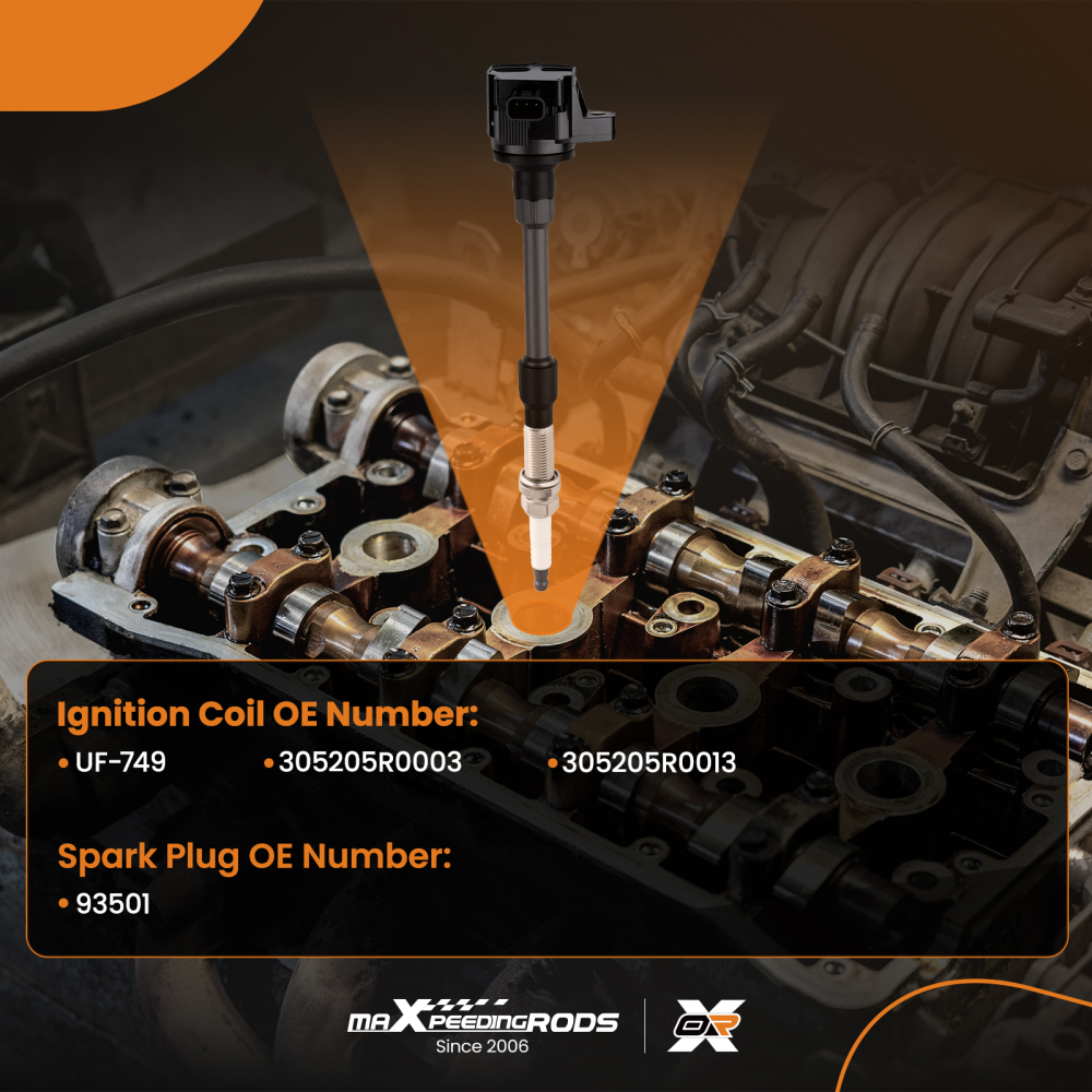 4x Ignition Coil + Spark Plug for 2016-2020 compatible for Honda Civic 2.0L Fit 1.5L UF749