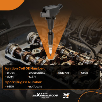 4 Ignition Coils + 4 Spark Plugs compatible for Kia Hyundai Sorento Tucson Optima L4 UF764
