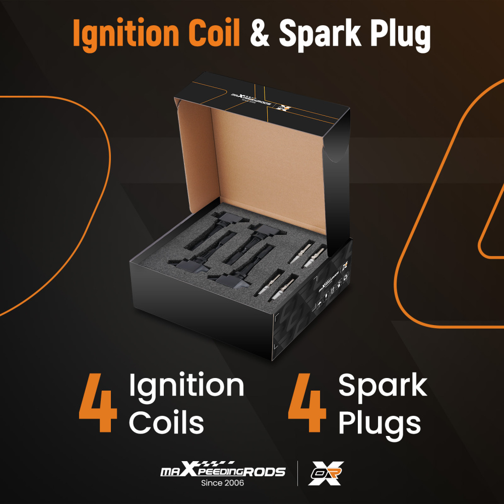 4 Ignition Coils + 4 Spark Plugs compatible for Kia Hyundai Sorento Tucson Optima L4 UF764
