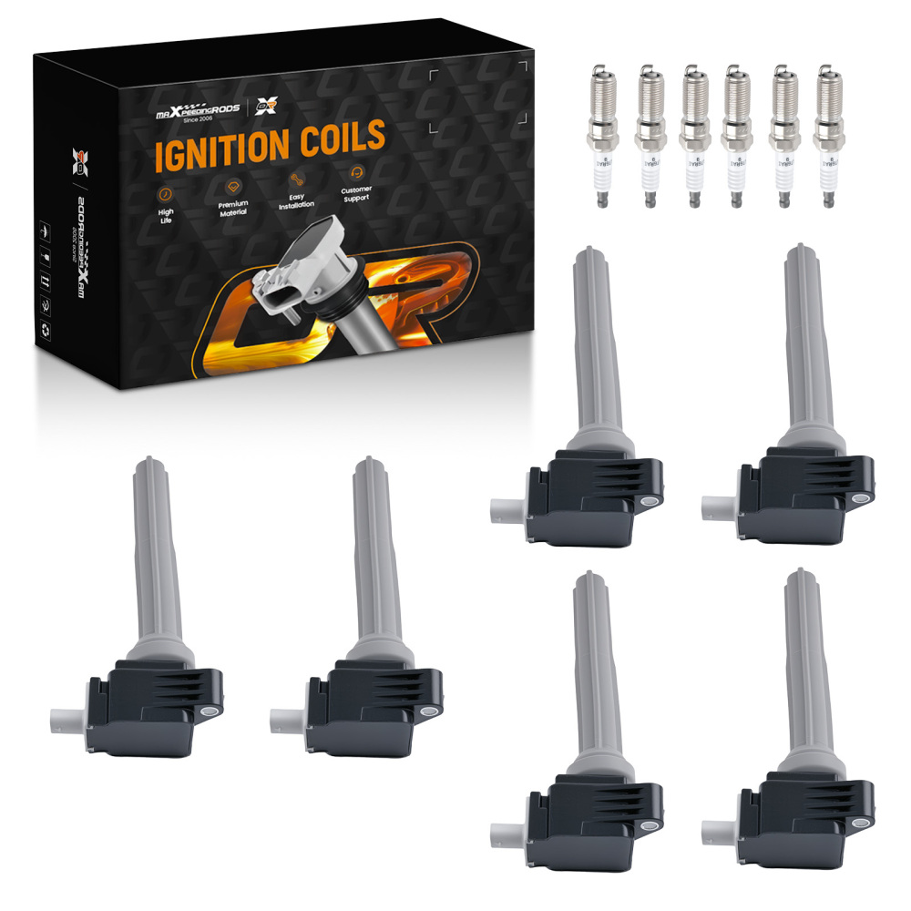 6x Ignition CoilSpark Plug compatible for Ford Edge V6 2.7L 2015-2018 UF773 FT4Z12029A