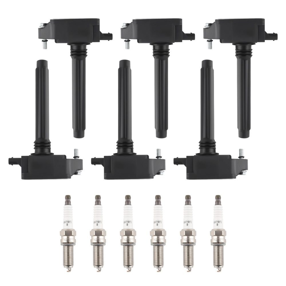 6X Ignition Coil + 6X Spark Plugs compatible for Chrysler Dodge Ram 1500 compatible for Jeep Grand UF807