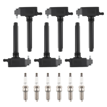 6X Ignition Coil + 6X Spark Plugs compatible for Chrysler Dodge Ram 1500 compatible for Jeep Grand UF807