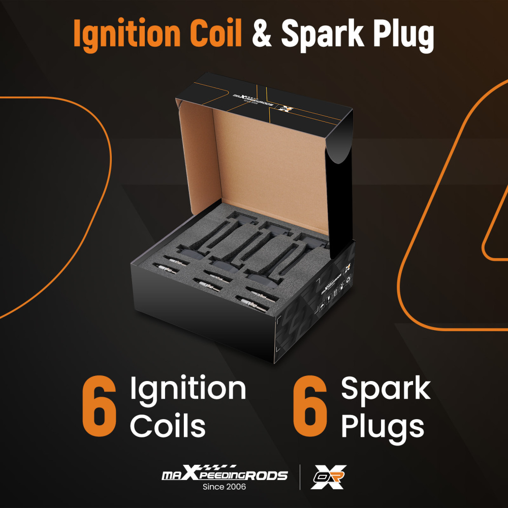 6X Ignition Coil + 6X Spark Plugs compatible for Chrysler Dodge Ram 1500 compatible for Jeep Grand UF807