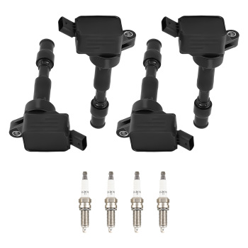4 Ignition Coils Spark Plug compatible for Hyundai Elantra Kona Sonata Hybrid Veloster 2.0L