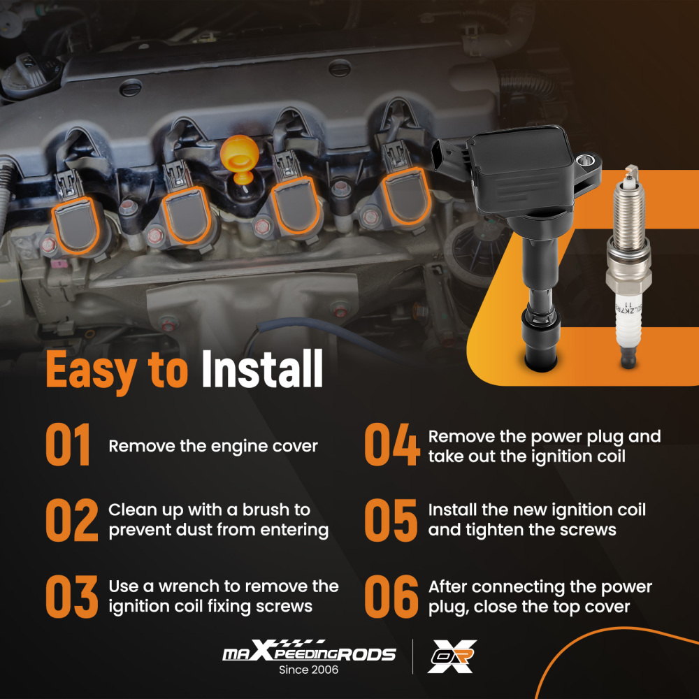 4 Ignition Coils Spark Plug compatible for Hyundai Elantra Kona Sonata Hybrid Veloster 2.0L