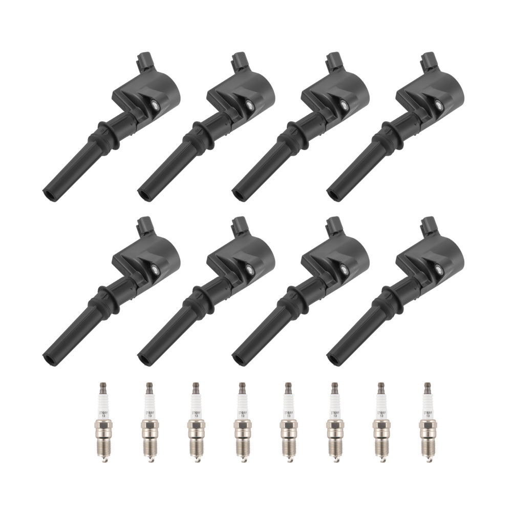 6 Ignition Coils + Spark Plugs compatible for Ford Mustang Expedition Explorer F-150 889213