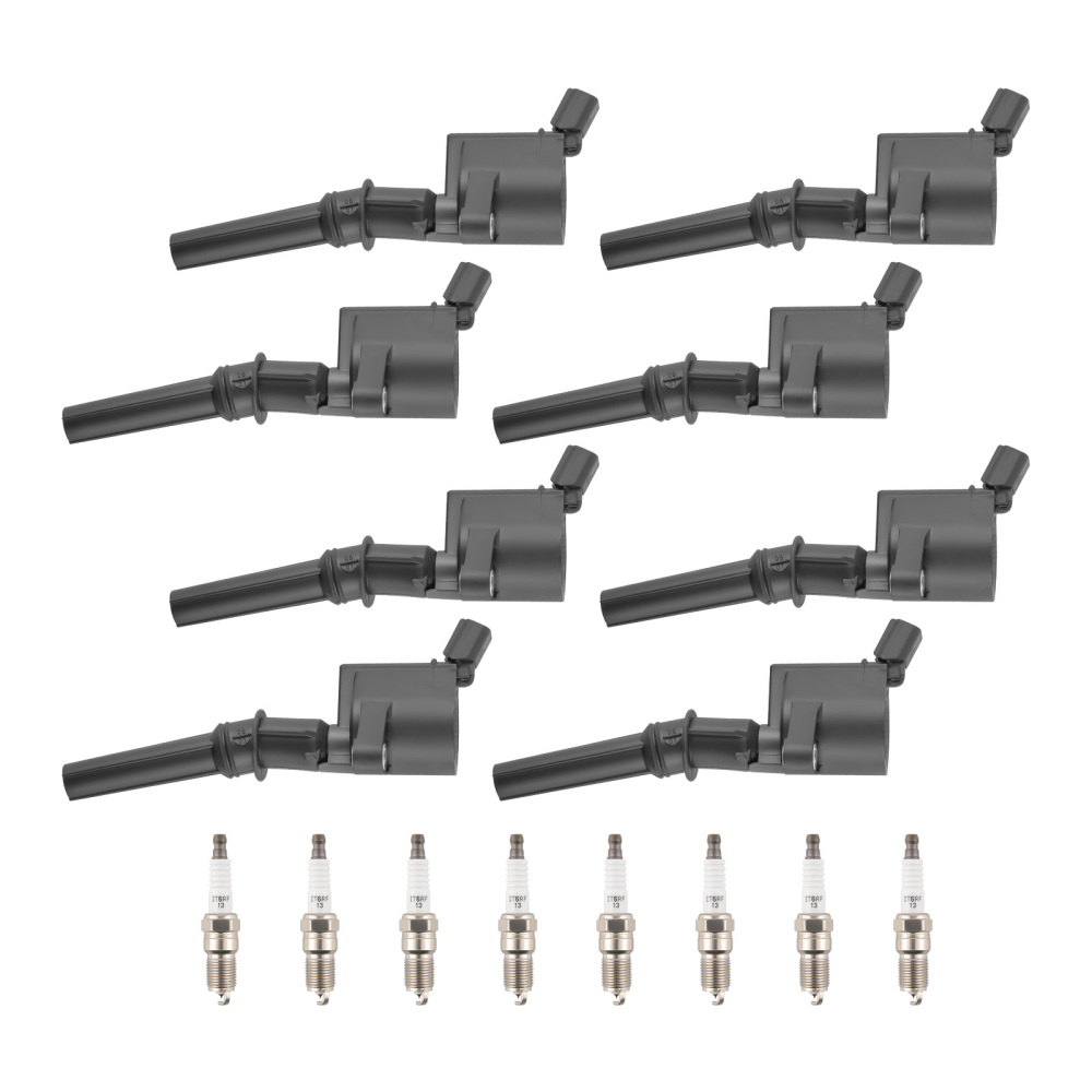 6 Ignition Coils + Spark Plugs compatible for Ford Mustang Expedition Explorer F-150 889213