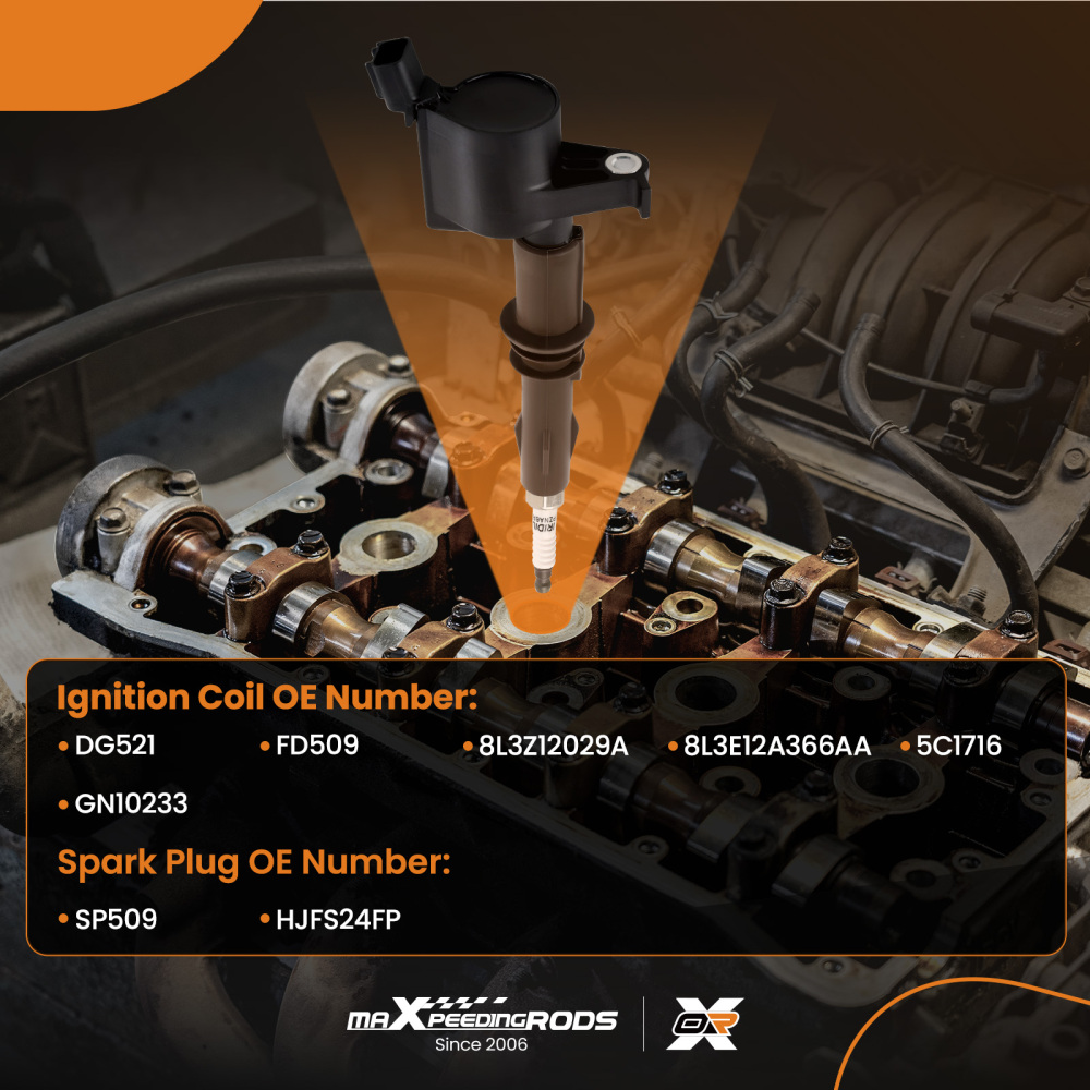 8 Ignition Coils + Spark Plugs compatible for Ford Explorer compatible for Lincoln Navigator compatible for Mercury DG521