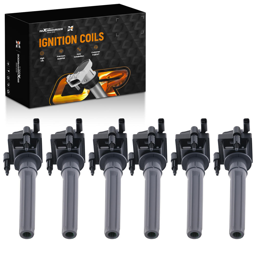 6PC Ignition Coil compatible for Dodge Intrepid 3.5L 2000-2004 UF269 4609088AF Black