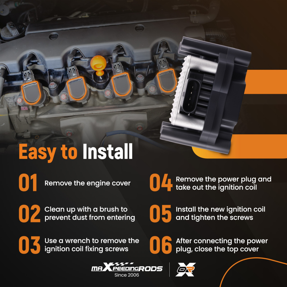 Ignition Coil Assembly compatible for Volkswagen Golf Beetle 2.0L AEG 032905106B 178-8271