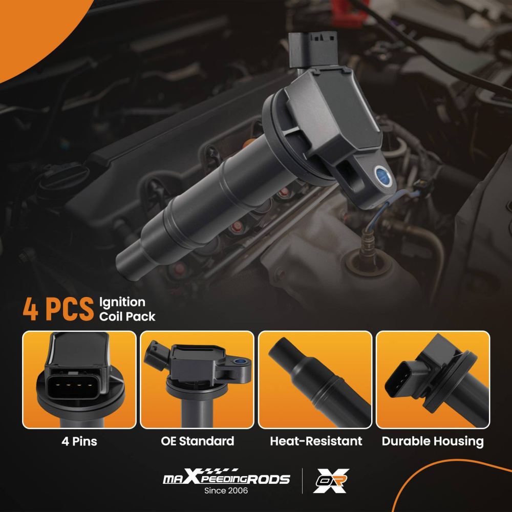 4* Ignition Coils compatible for Lexus Pontiac Scion Toyota 2001-2015 L4 2.0L 2.4L UF333
