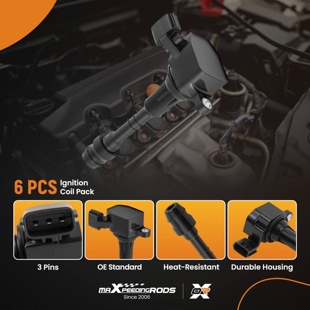 6 Ignition Coils compatible for Nissan Frontier Pathfinder Xterra 4.0L 2005-2015 UF349