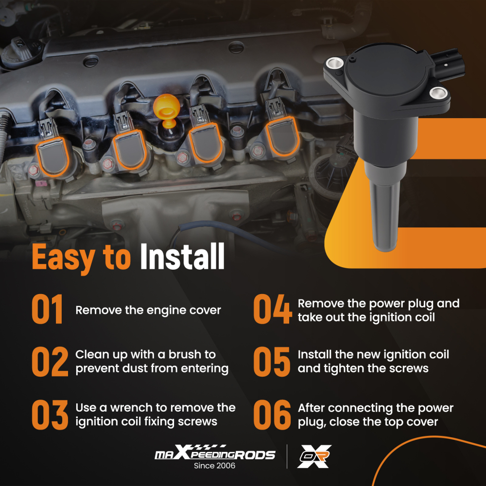 6 Piece Ignition Coil Pack compatible for Jaguar XJS XJ6 4.0L 1995-1996 52-1615 IC325