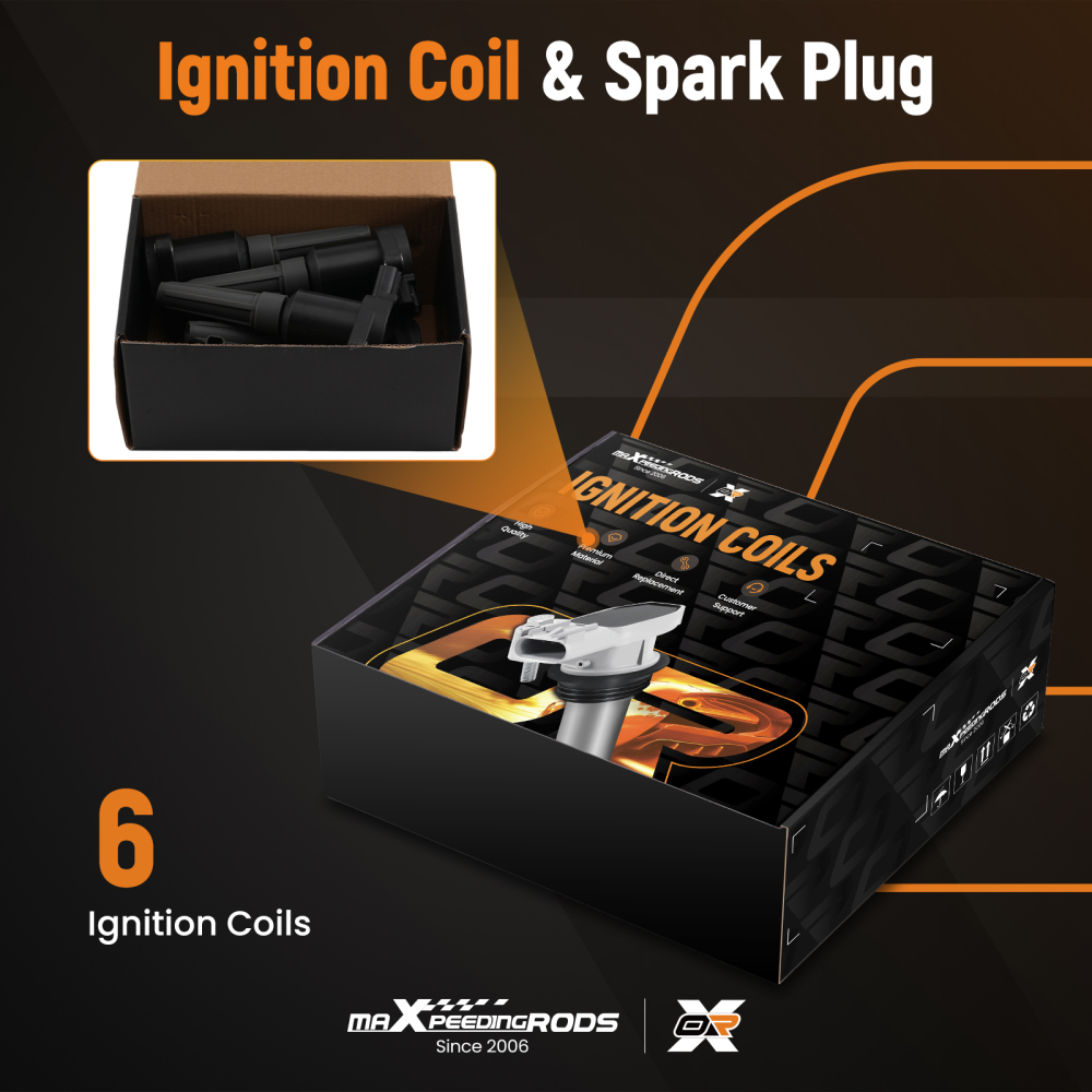 6 Piece Ignition Coil Pack compatible for Jaguar XJS XJ6 4.0L 1995-1996 52-1615 IC325