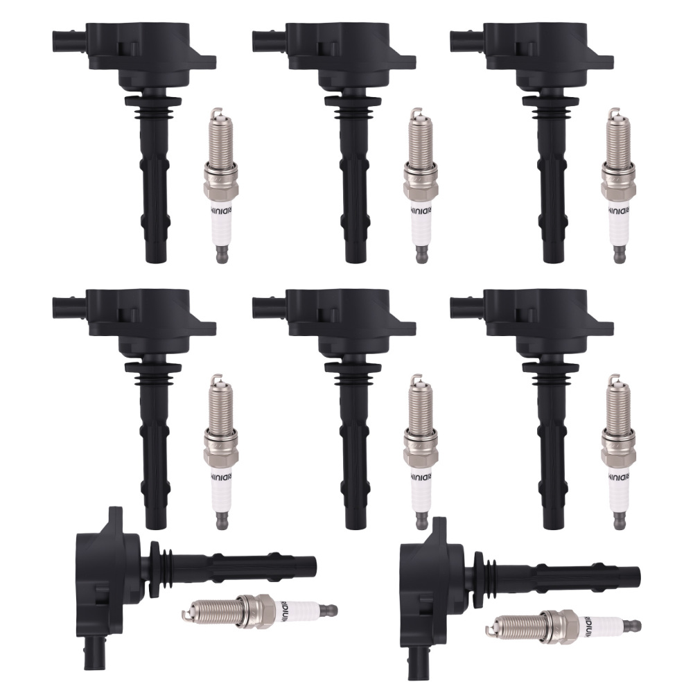 8x Ignition Coil + Spark Plug Set compatible for Mercedes CL550 CLK550 CLS550 5.5L 07-11