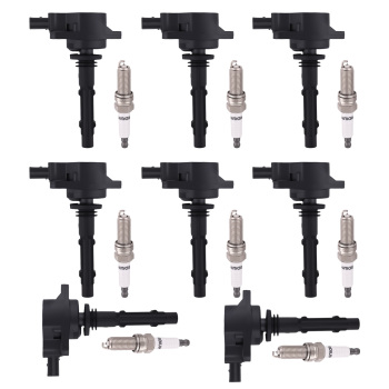 8x Ignition Coil + Spark Plug Set compatible for Mercedes CL550 CLK550 CLS550 5.5L 07-11