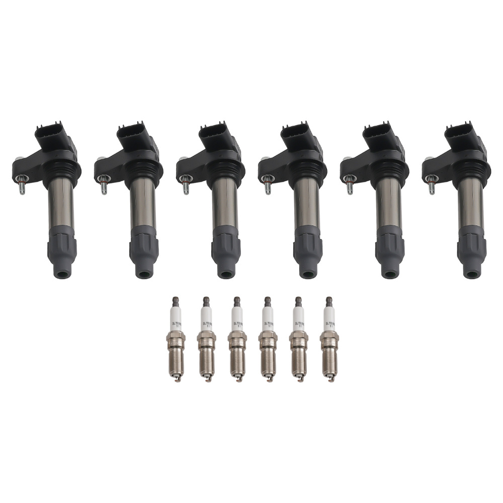 Ignition Coil Pack and Iridium Spark Plug Set of 6 compatible for Buick Cadillac Chevy GMC