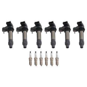 Ignition Coil Pack and Iridium Spark Plug Set of 6 compatible for Buick Cadillac Chevy GMC