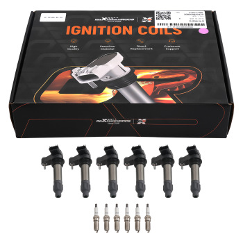 Ignition Coil Pack and Iridium Spark Plug Set of 6 compatible for Buick Cadillac Chevy GMC