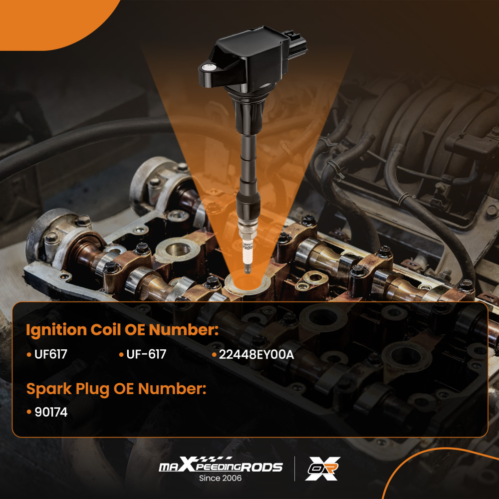 6 Ignition Coil + Spark Plugs compatible for Nissan 370Z compatible for Infiniti EX37 FX37 3.7L V6 UF617