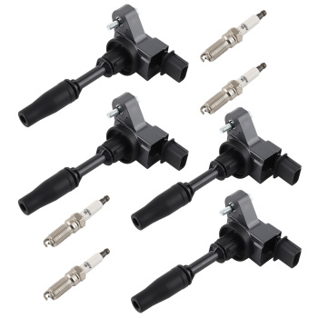 4 Ignition Coils + Spark Plugs compatible for Buick Cadillac Chevrolet GMC L4 2.0L UF680