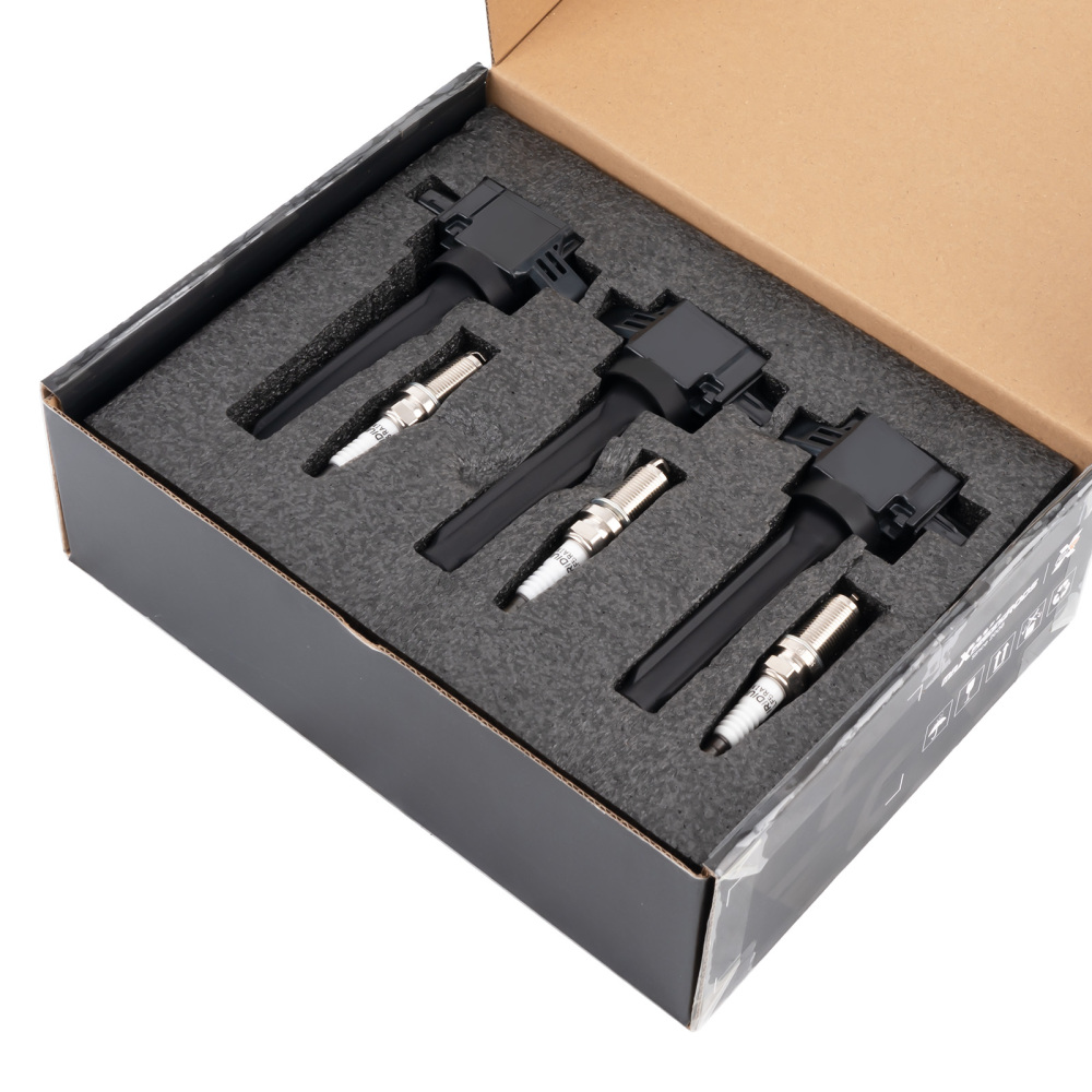 3 Ignition Coil + Spark Plugs compatible for Mitsubishi Mirage L3 1.2L 2014-2015 UF815 5018