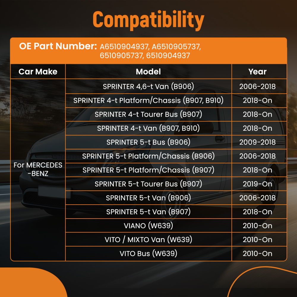 Air Intake Manifold compatible for Mercedes-Benz Sprinter Viano Vito B906 B907 A6510904937