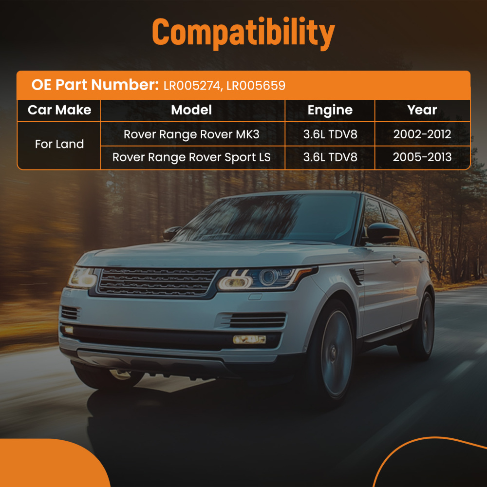 Pair Air Intake Manifold compatible for Land Rover Range Rover Sport LS 3.6L TDV8 2005-2013