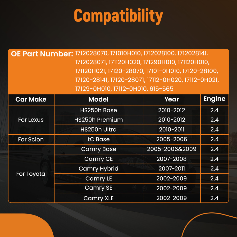 Intake Manifold compatible for Lexus HS250h compatible for Toyota Camry RAV4 Solara 2002-2012 1712028070