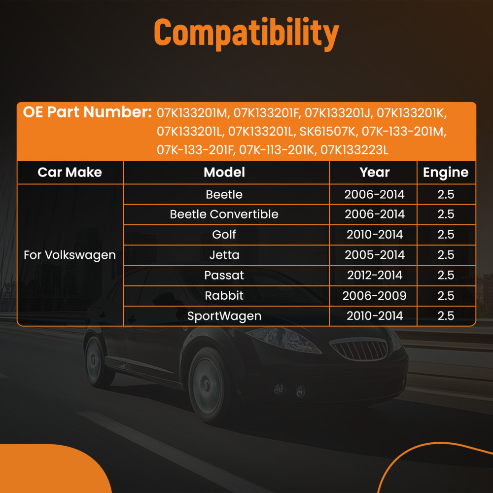 Engine Intake Manifold compatible for VW Beetle compatible for Golf Jetta Rabbit 2.5L 2005-2014 07K133201M