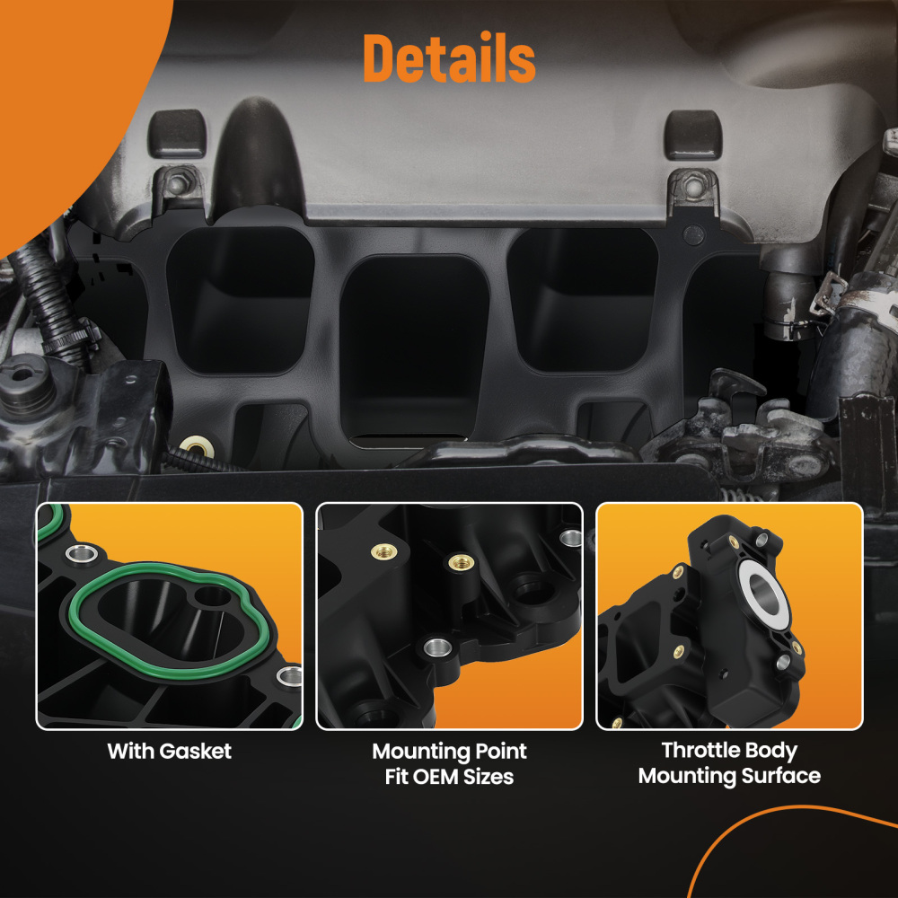 Intake Manifold compatible for Ford Taurus Edge Flex compatible for Lincoln Mks Mkt 2013-2018 3.5L 3.7L