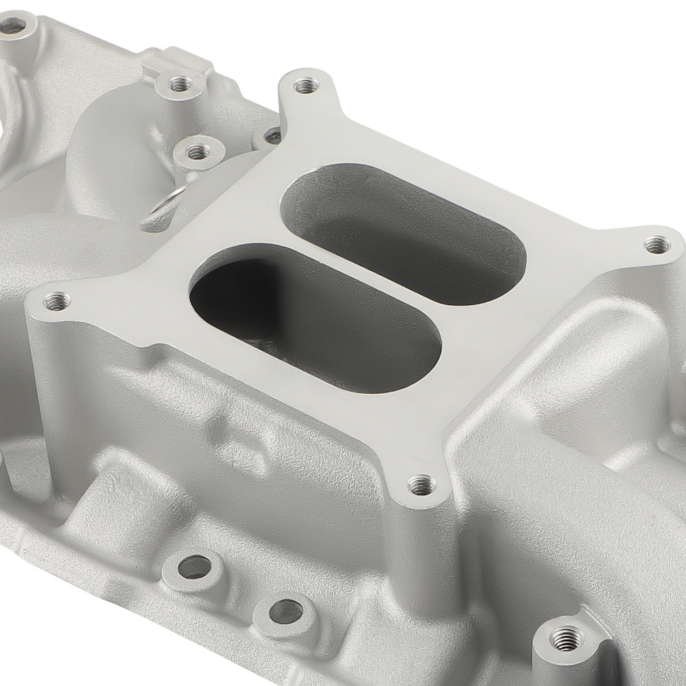 Dual Plane Satin Aluminum Intake Manifold compatible for Ford Small Block SBF 260 289 302