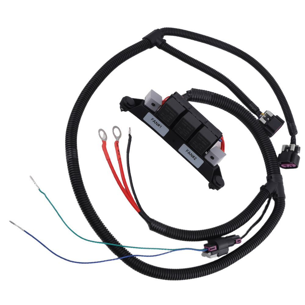 Dual Speed Electric Fan Control Wiring Harness Kit compatible for Silverado 2500 pickup