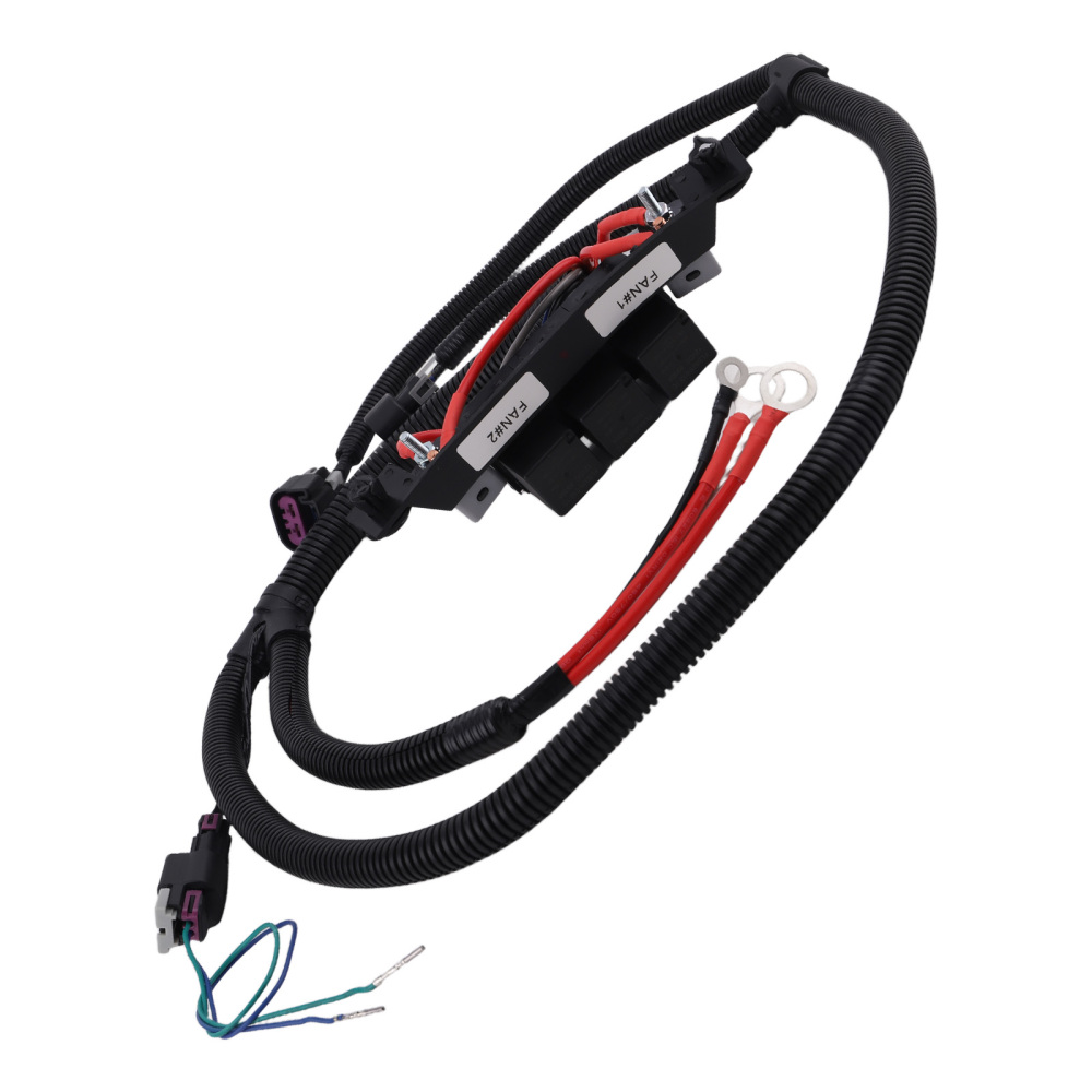 Dual Speed Electric Fan Control Wiring Harness Kit compatible for Silverado 2500 pickup