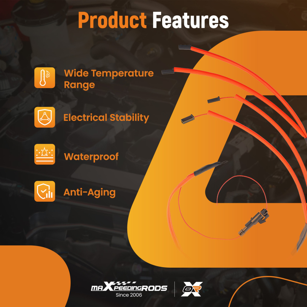 Glow Plug Harness compatible for GMC Yukon6.5L Turbo Diesel Engines 1200°F Insulated