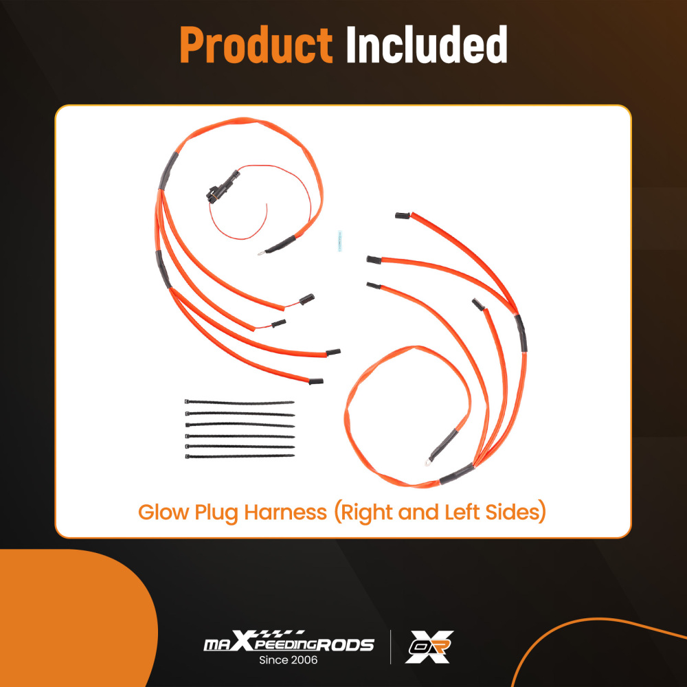 Glow Plug Harness compatible for GMC Yukon6.5L Turbo Diesel Engines 1200°F Insulated