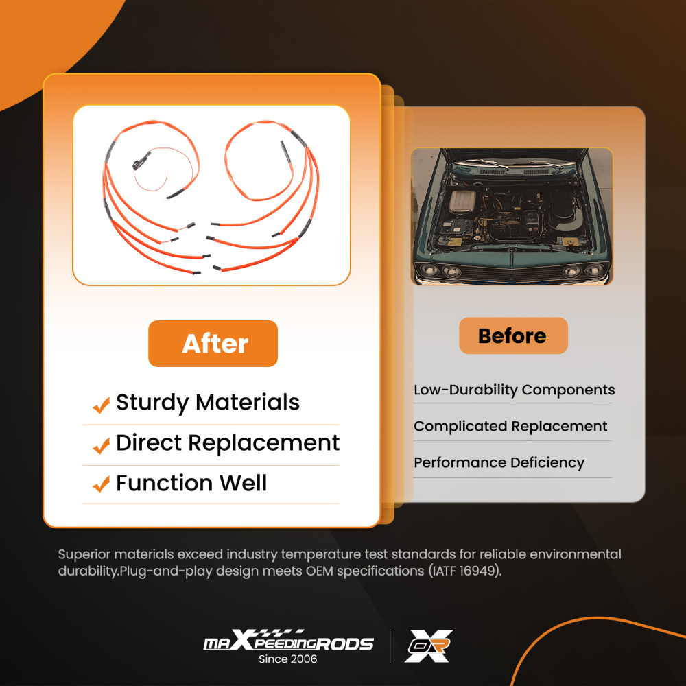 Glow Plug Harness compatible for GMC Yukon6.5L Turbo Diesel Engines 1200°F Insulated