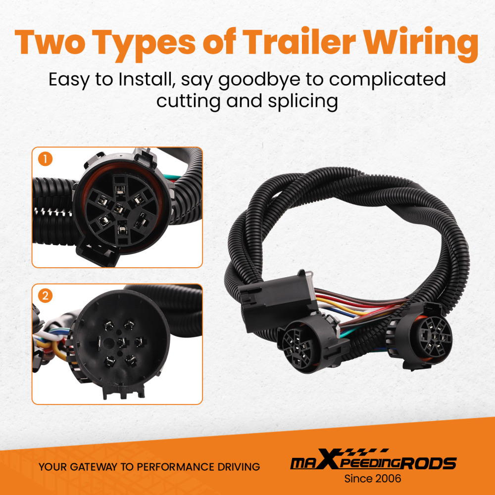 T Connector Trailer Wiring Harness compatible for Chevrolet Compatible for Dodge Compatible for GMC Compatible for Toyota