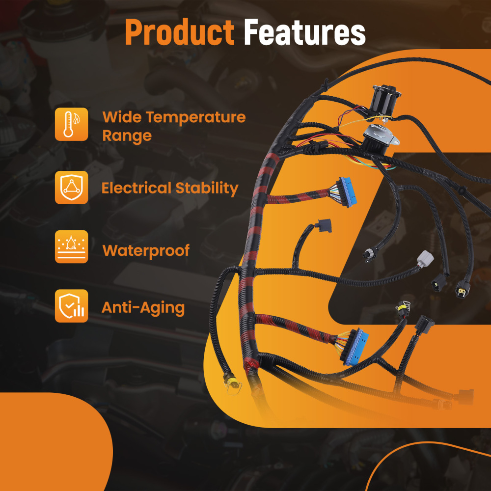 Engine Wiring Harness compatible for Ford Powerstroke F250 F350 F450 2002-2003 F81Z12B637FA