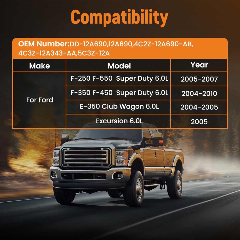 ZD13 Glow PlugHarness Kit For 2004-2010 compatible for Ford F-350 F-450 6.0L Powerstroke