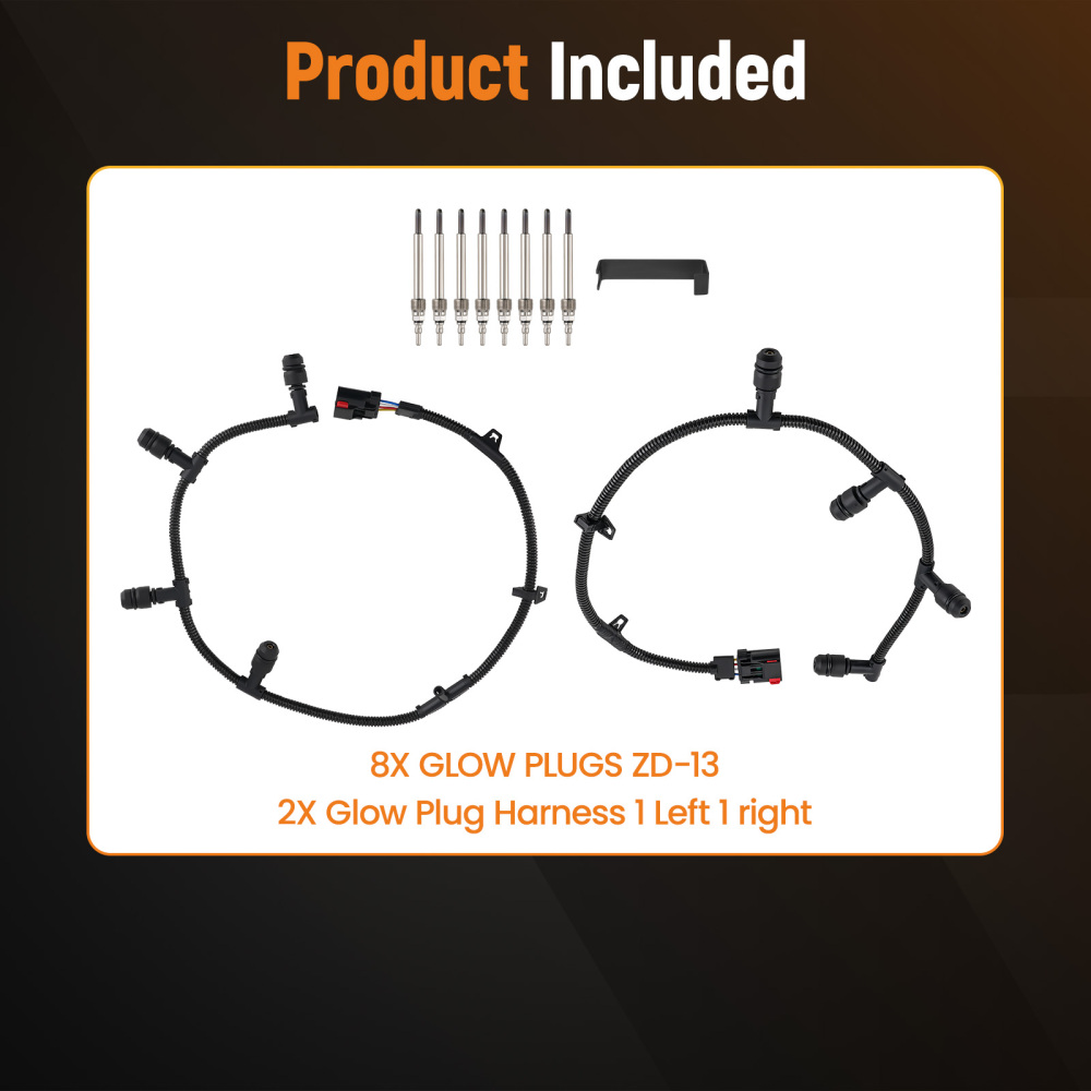 ZD13 Glow PlugHarness Kit For 2004-2010 compatible for Ford F-350 F-450 6.0L Powerstroke